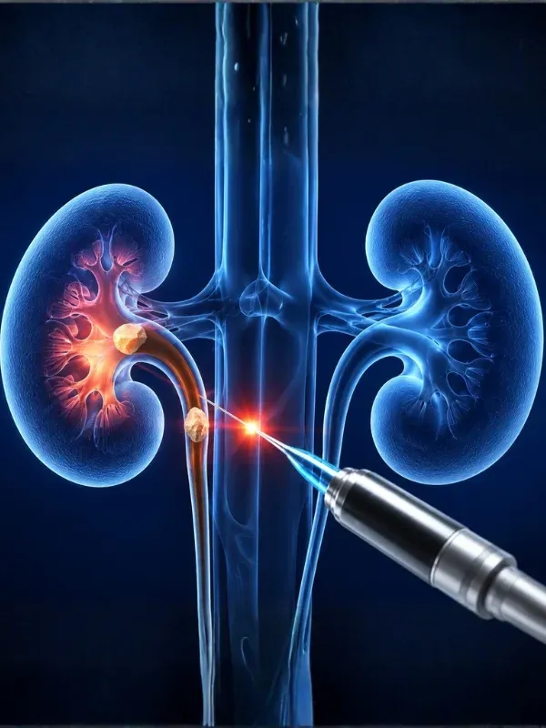 Laser Kidney Stone Disintegration Treatment Illustration